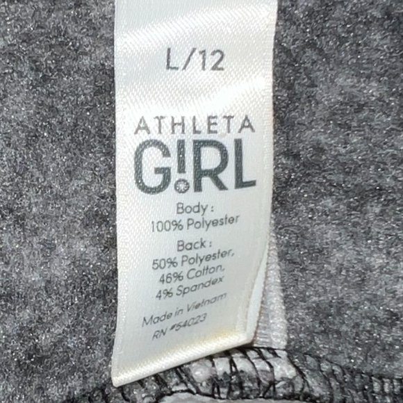 Athleta Girl charcoal grey and heather half zip size L / 12 - Picture 3 of 3